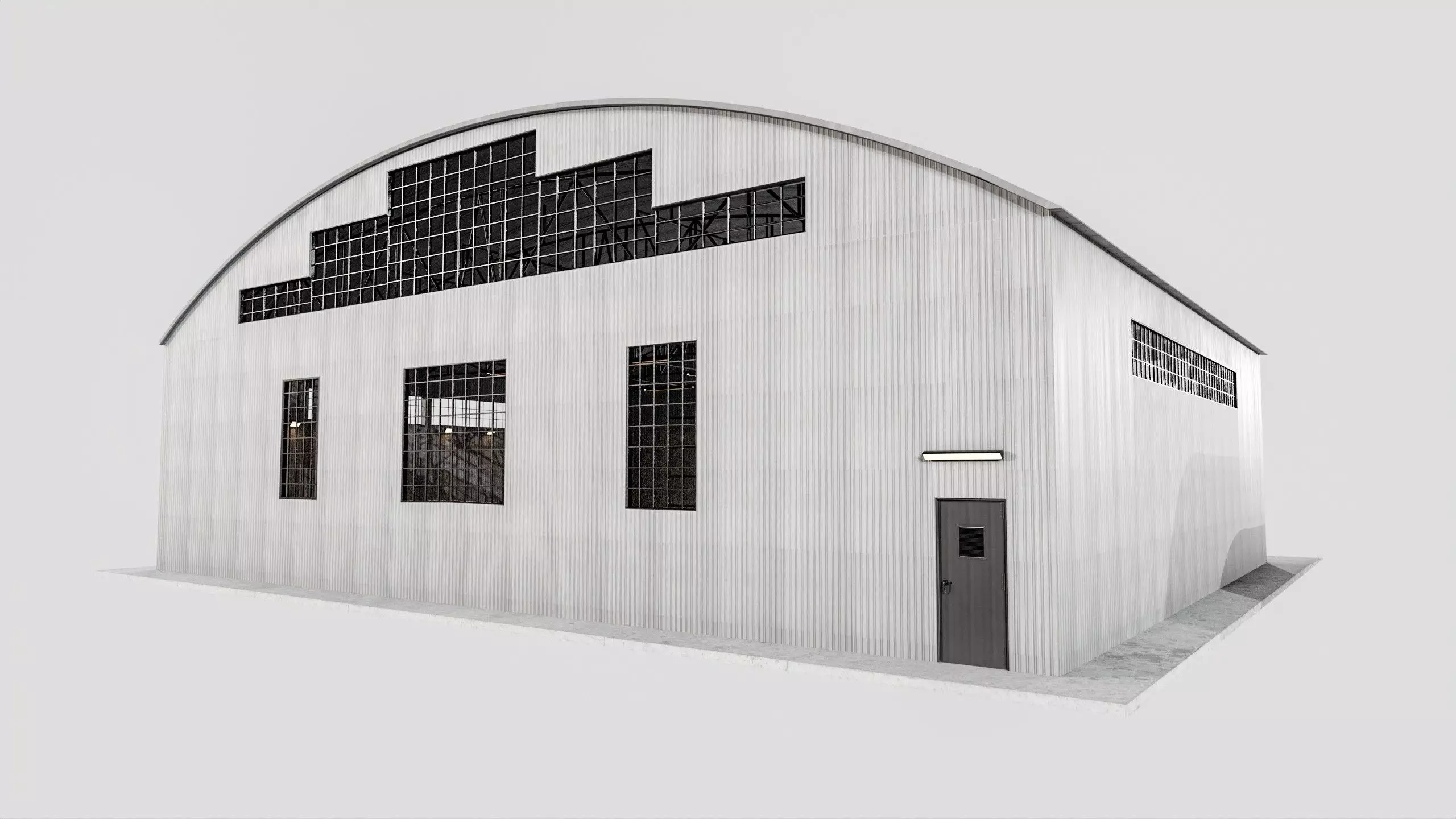 Military Aircraft Hangar 2 Types Low-poly 3D model_30