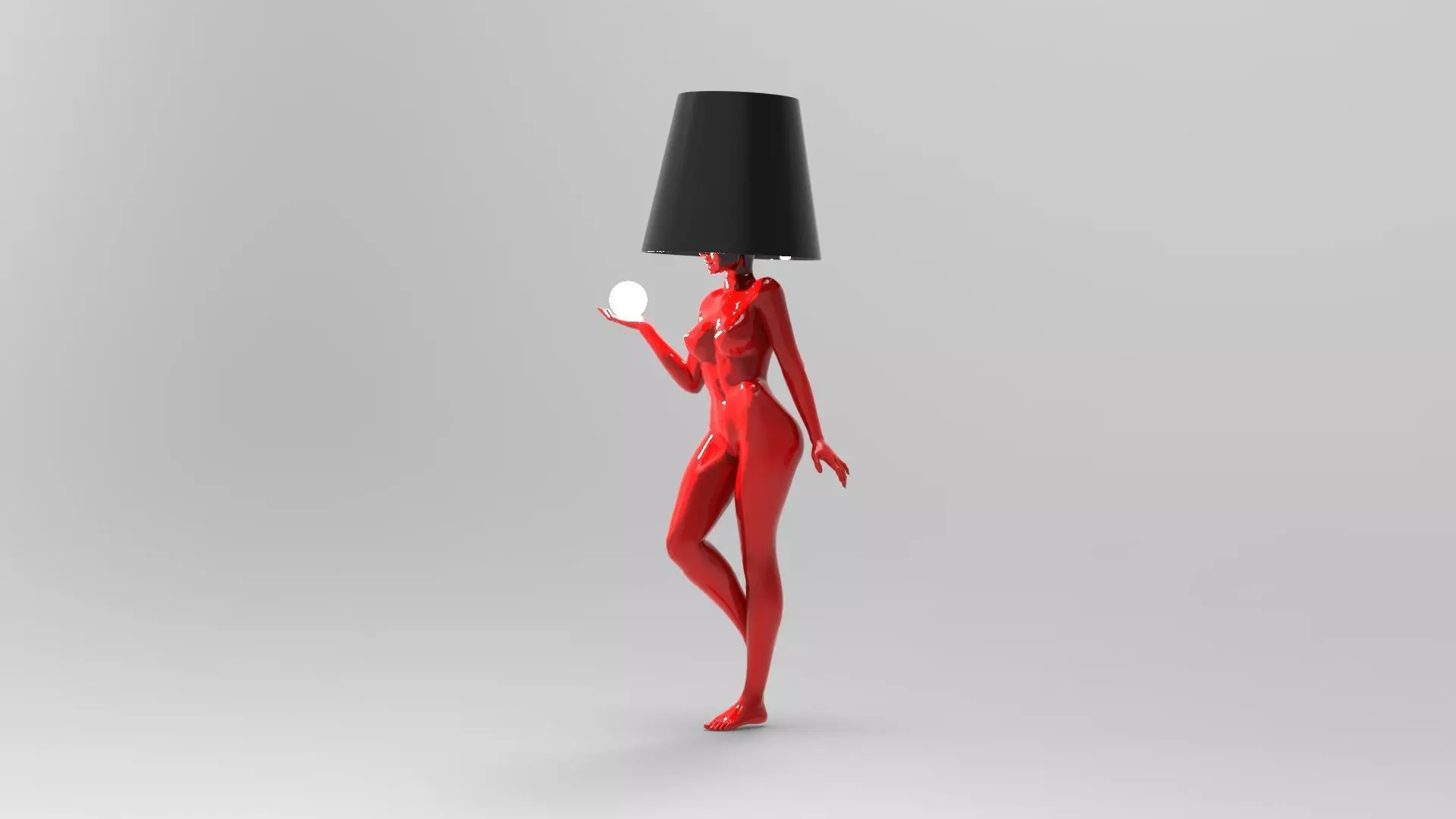 woman sculpture lamp 3D print model