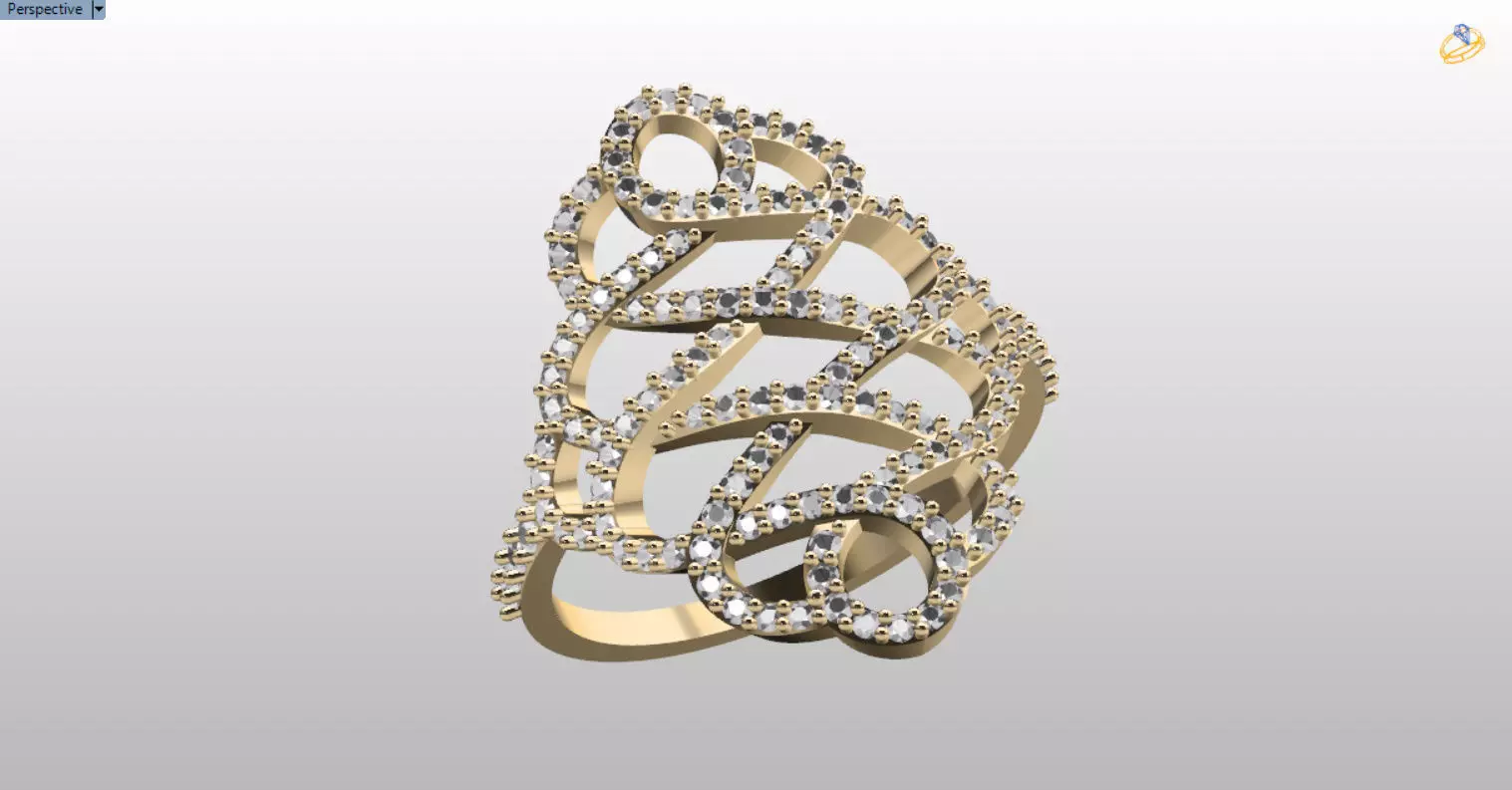patterned jewelry ring 3D print model_0