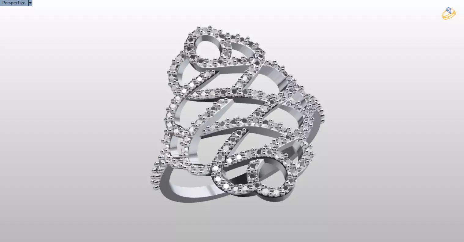 patterned jewelry ring 3D print model_1