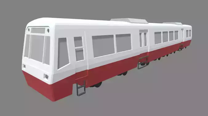Low Poly Train 01 Low-poly 3D model