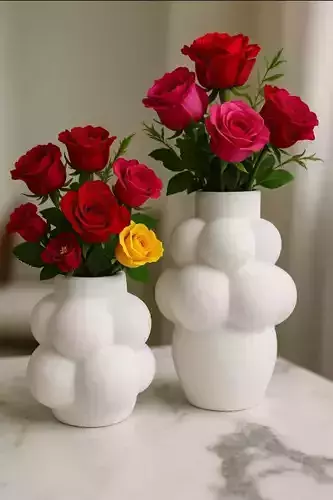 Bubble-Inspired Vase Set Modern Decorative Design