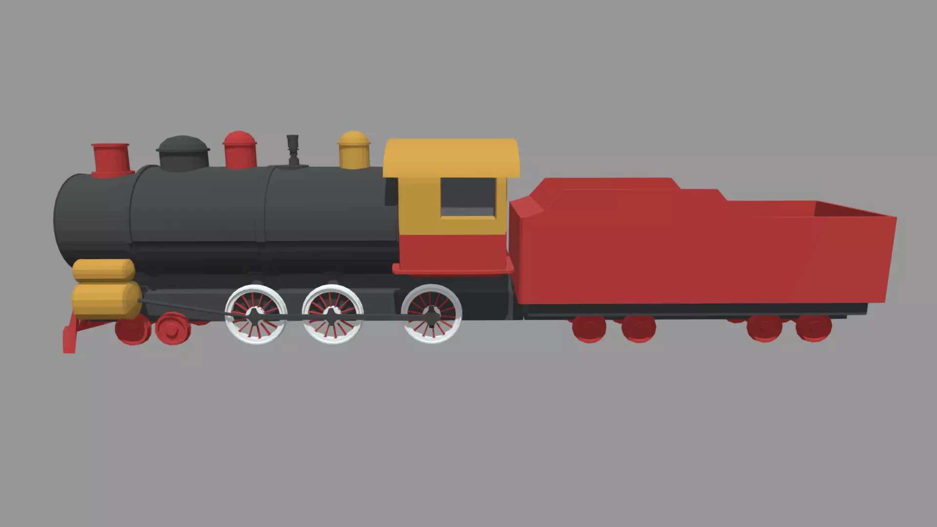 Low Poly Train 02 Low-poly 3D model_2
