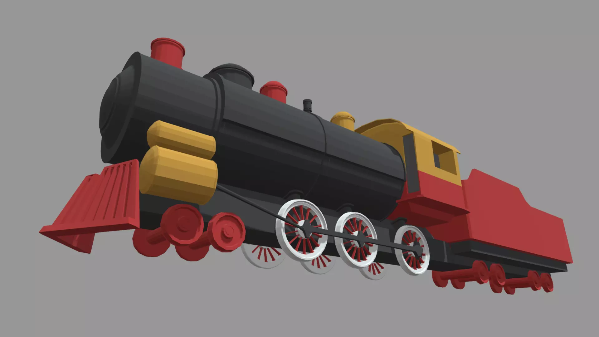 Low Poly Train 02 Low-poly 3D model_5
