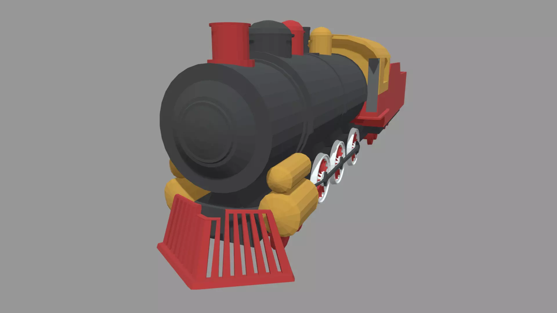 Low Poly Train 02 Low-poly 3D model_1