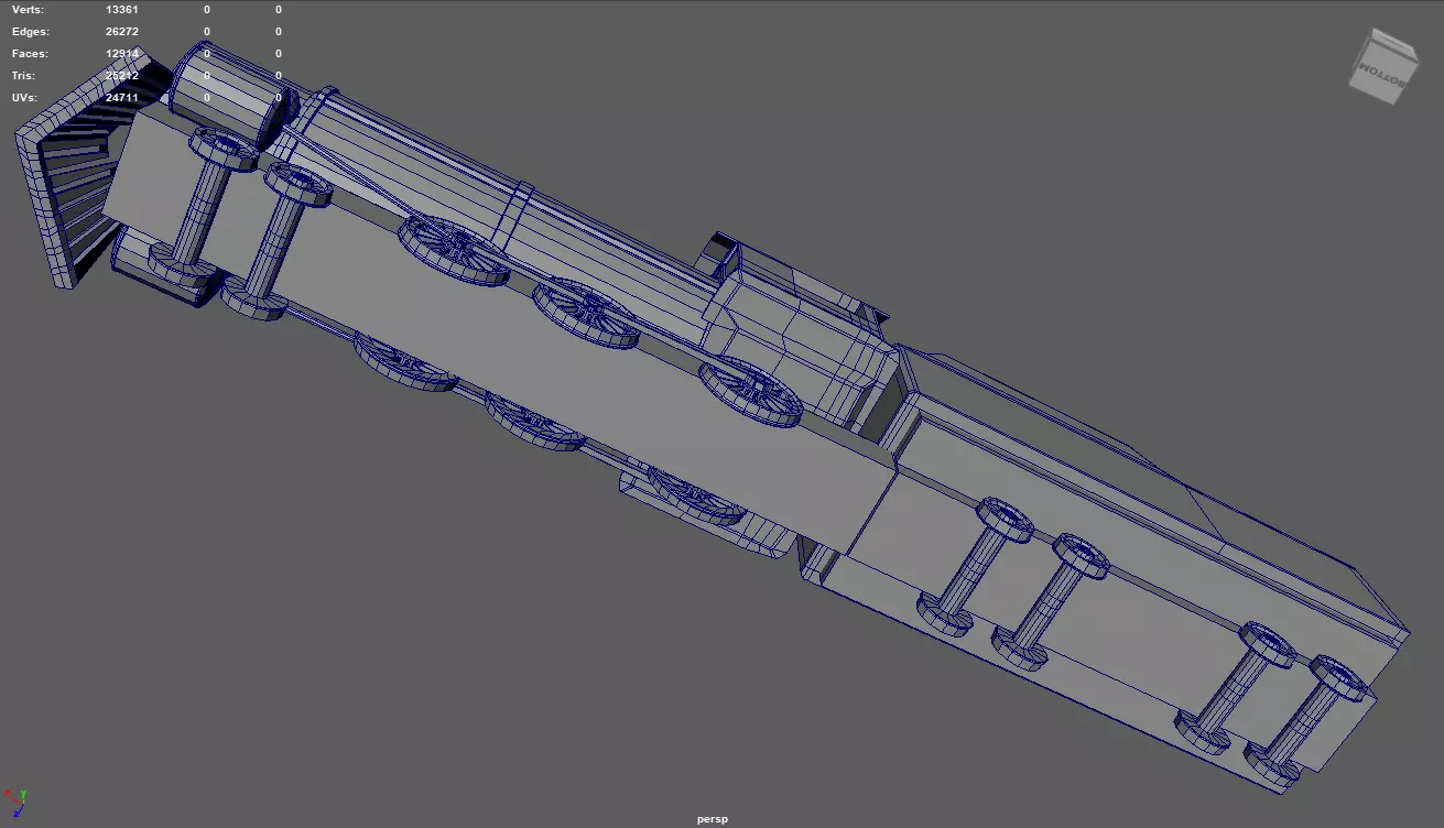 Low Poly Train 02 Low-poly 3D model_11