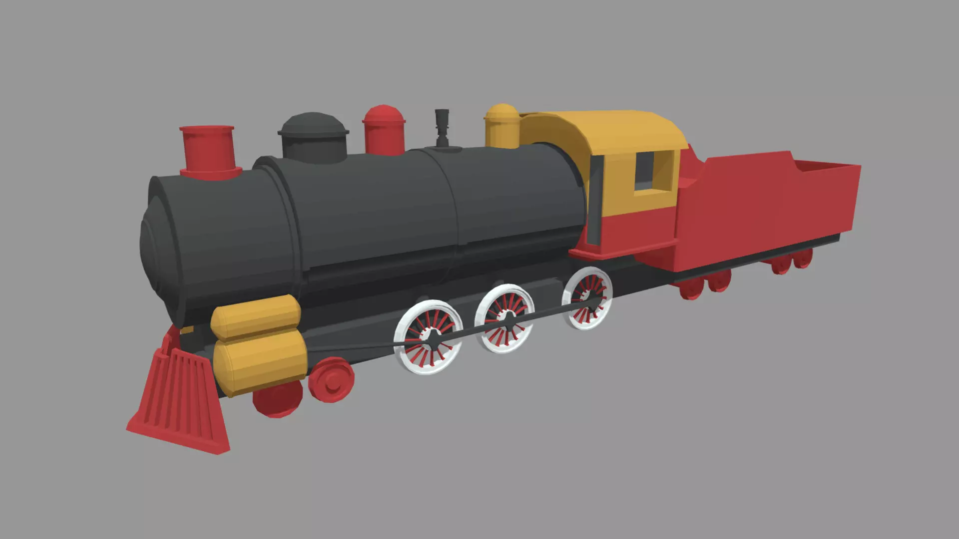 Low Poly Train 02 Low-poly 3D model_0