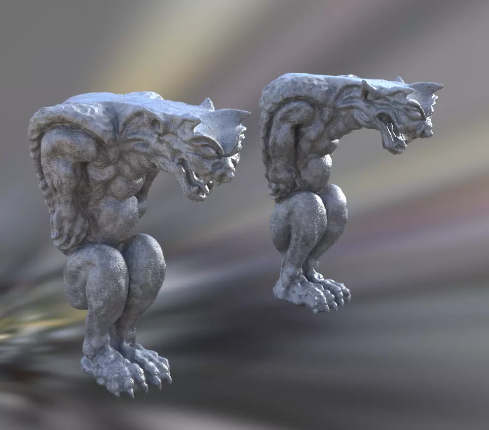 Gargoyle Statue 3D model_0