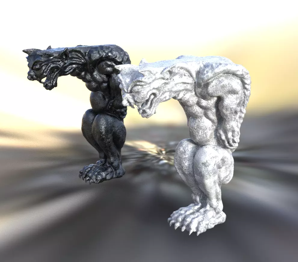 Gargoyle Statue 3D model_4