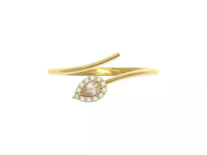 by pass ring pear diamond Fashion ring