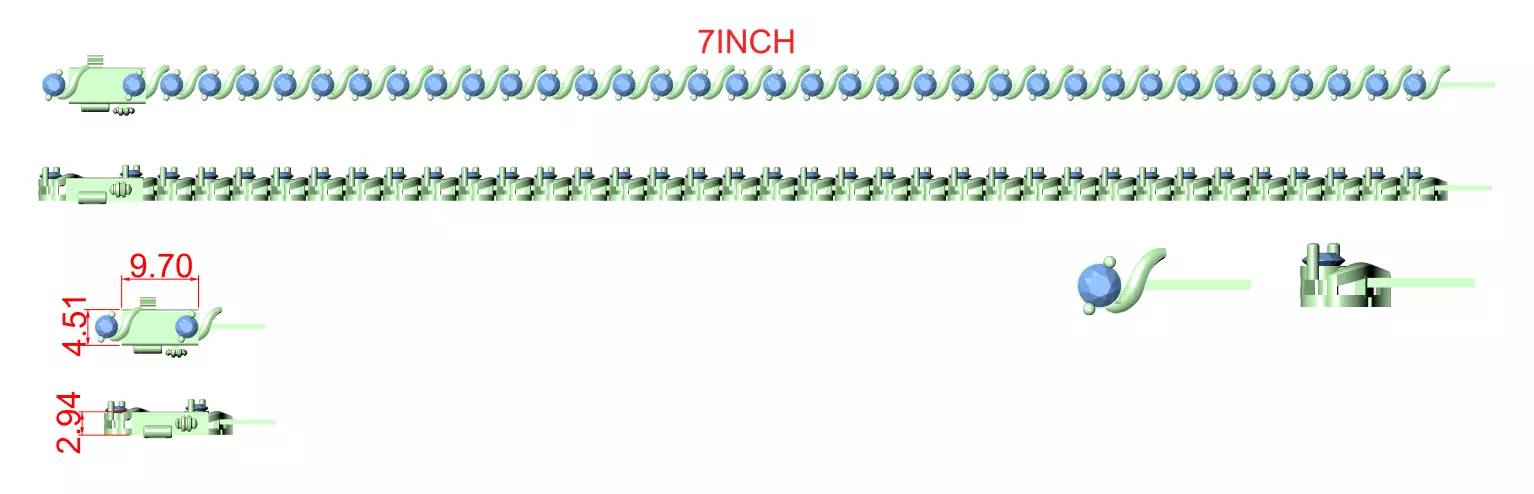 Tennis Bracelet 3dm stl renders Animation video details 3D print model_12