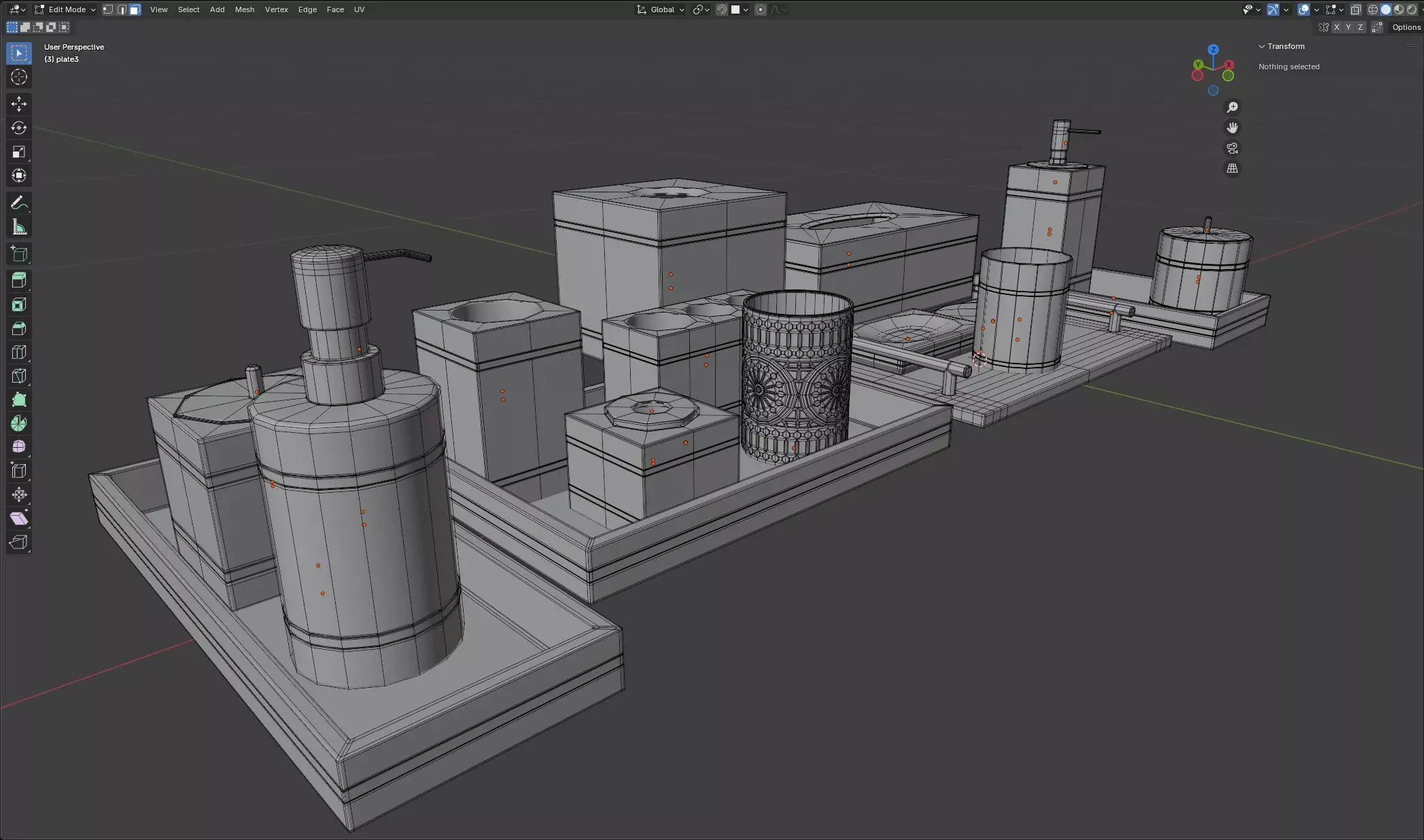 Bathroom set 3D model_0