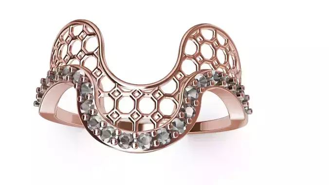 Wave Ring Diamond Lace Texture