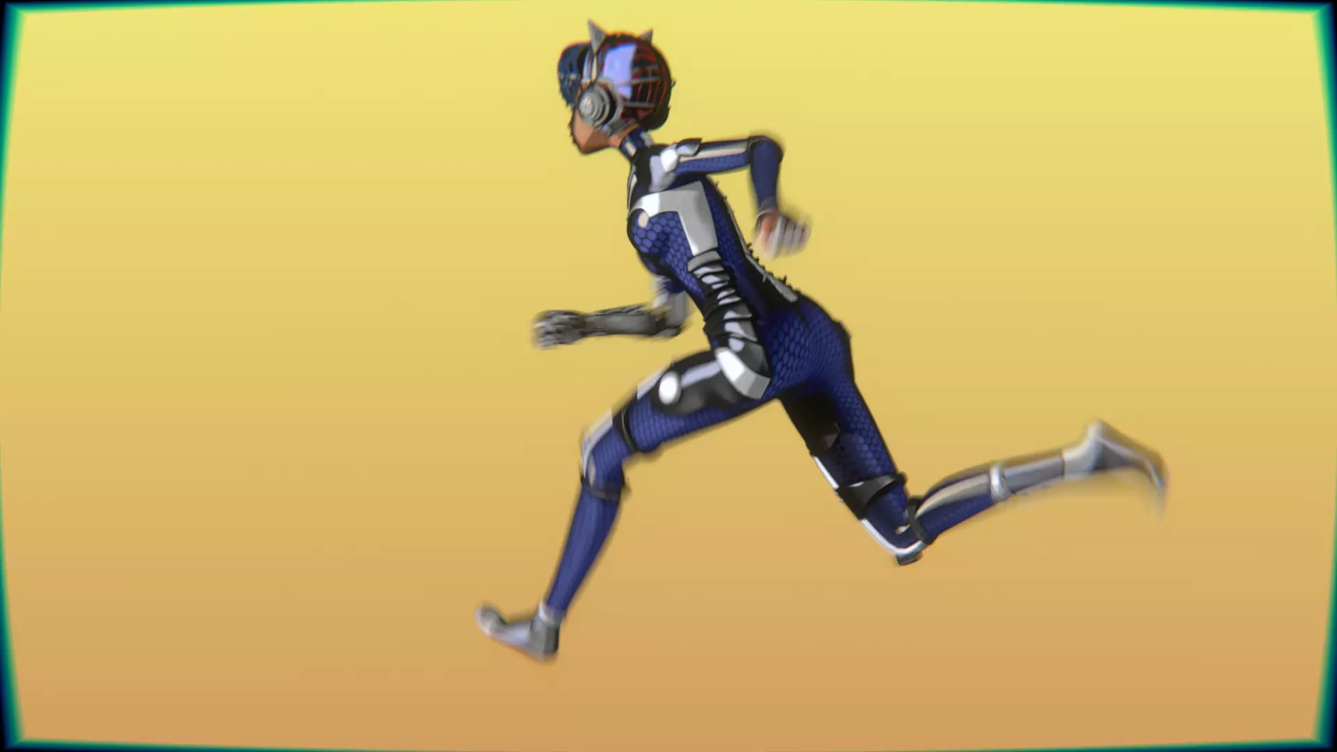 Cyberpunk Cat Ear Robotic Girl Animation Pack Low-poly 3D model_82