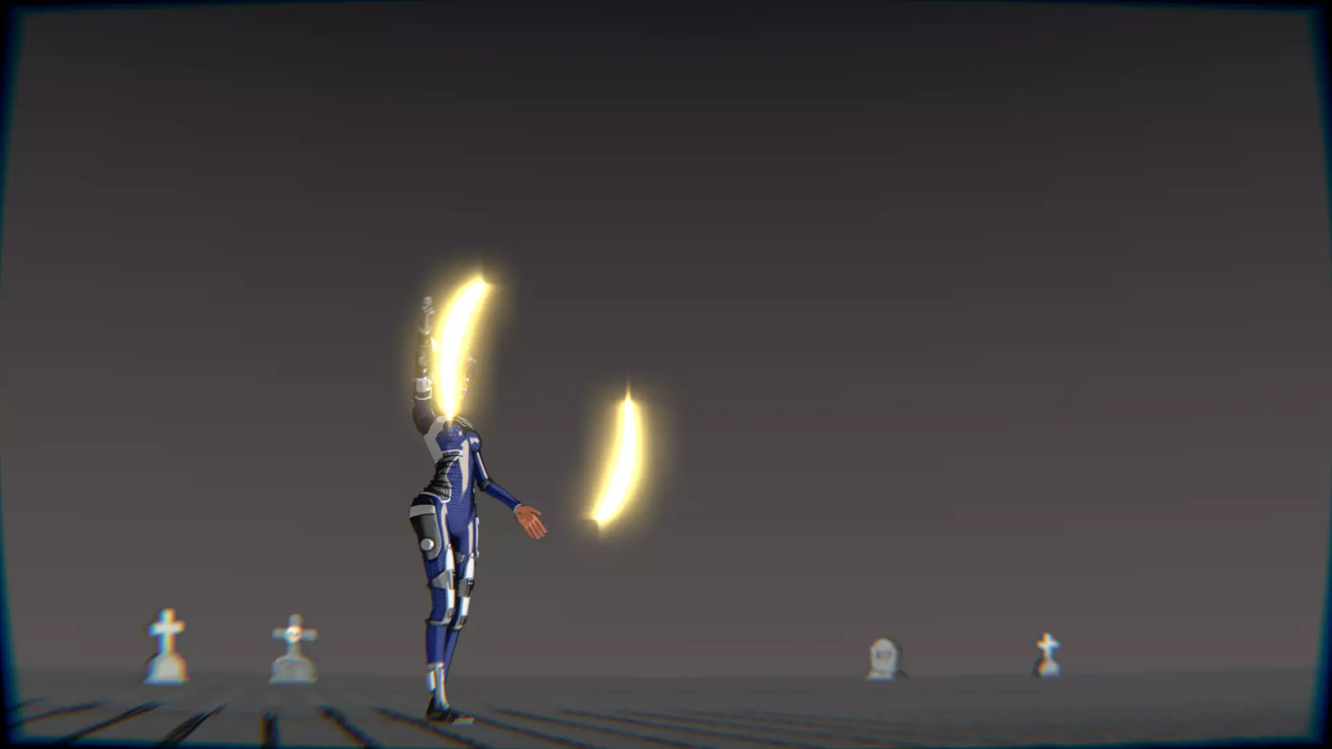 Cyberpunk Cat Ear Robotic Girl Animation Pack Low-poly 3D model_110