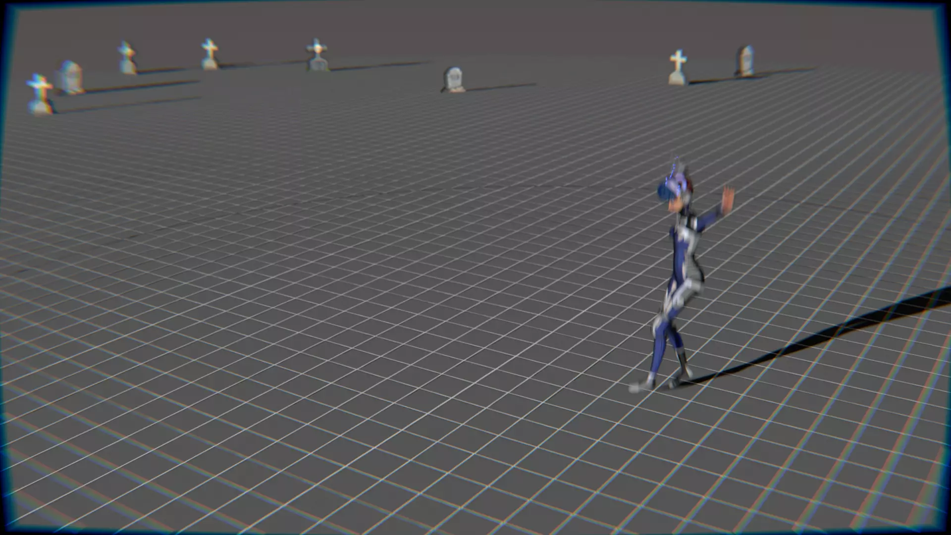 Cyberpunk Cat Ear Robotic Girl Animation Pack Low-poly 3D model_109