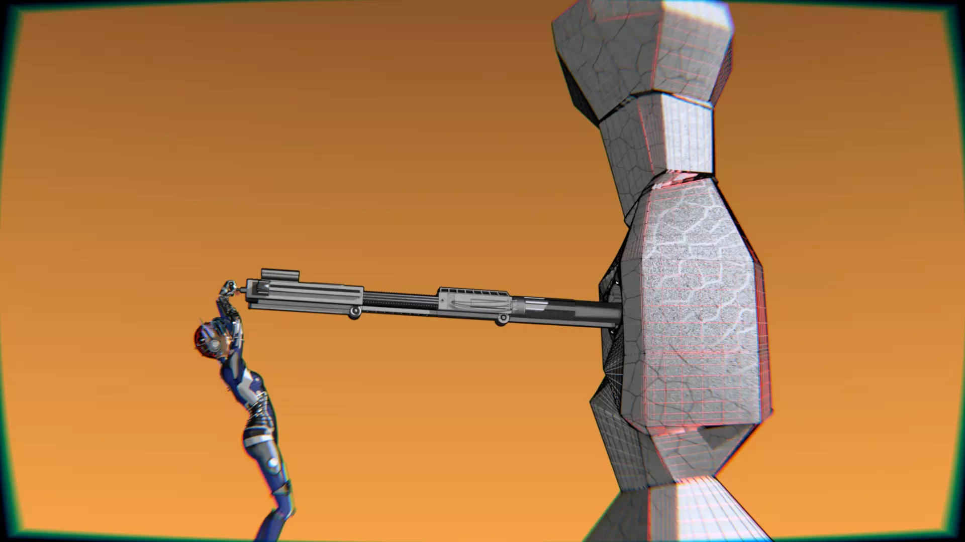 Cyberpunk Cat Ear Robotic Girl Animation Pack Low-poly 3D model_91