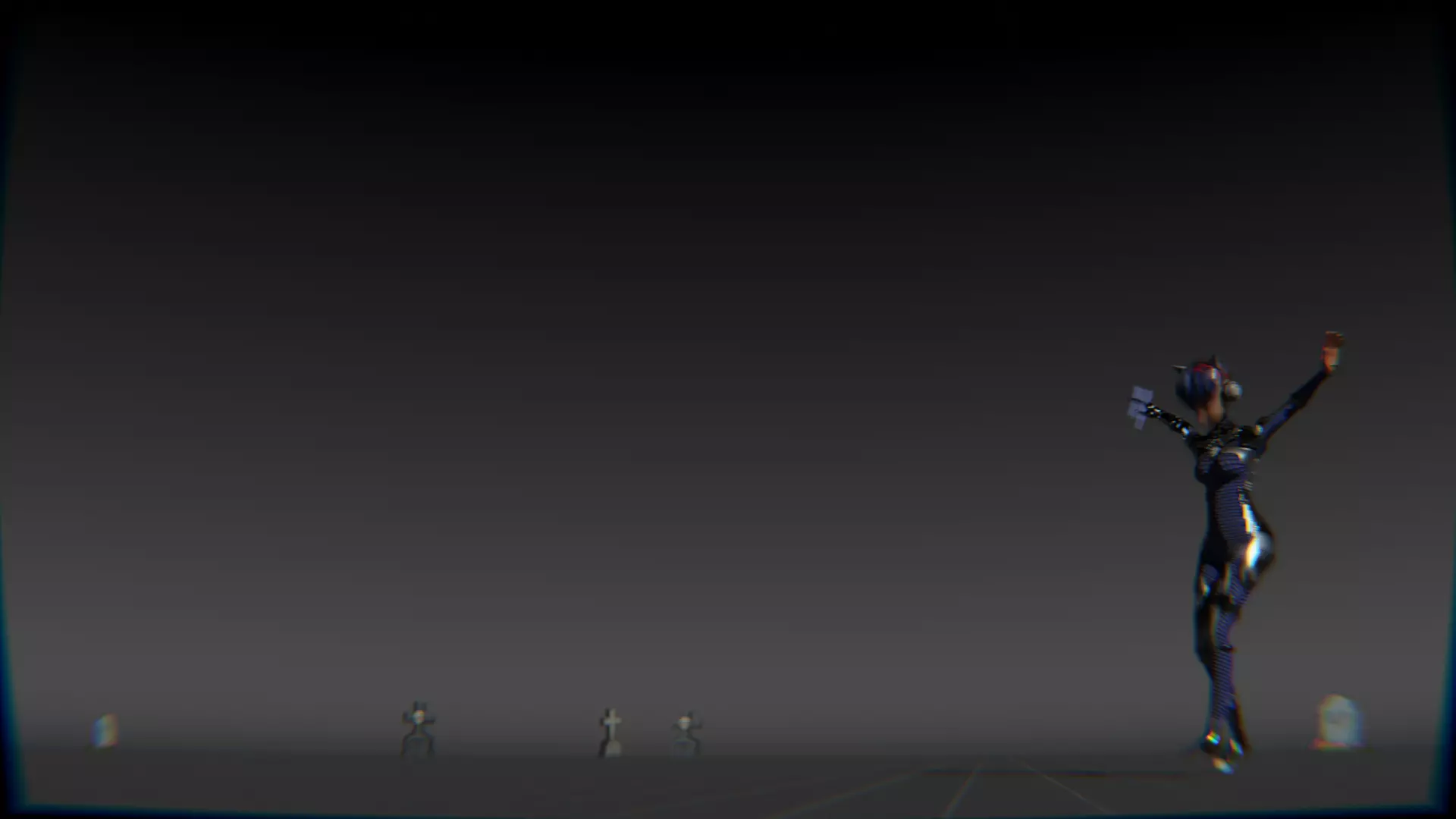 Cyberpunk Cat Ear Robotic Girl Animation Pack Low-poly 3D model_53