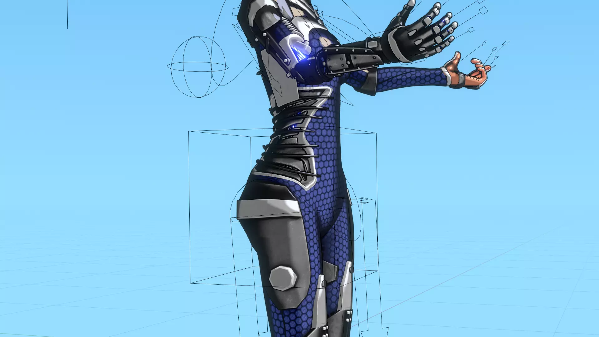 Cyberpunk Cat Ear Robotic Girl Animation Pack Low-poly 3D model_7