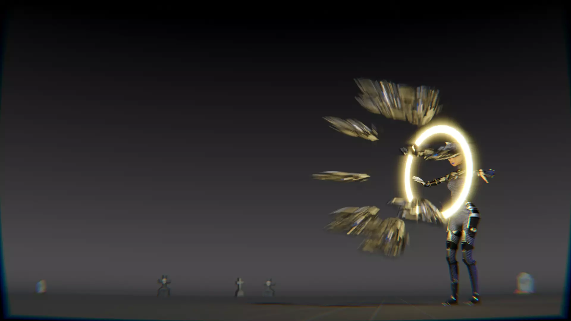 Cyberpunk Cat Ear Robotic Girl Animation Pack Low-poly 3D model_54