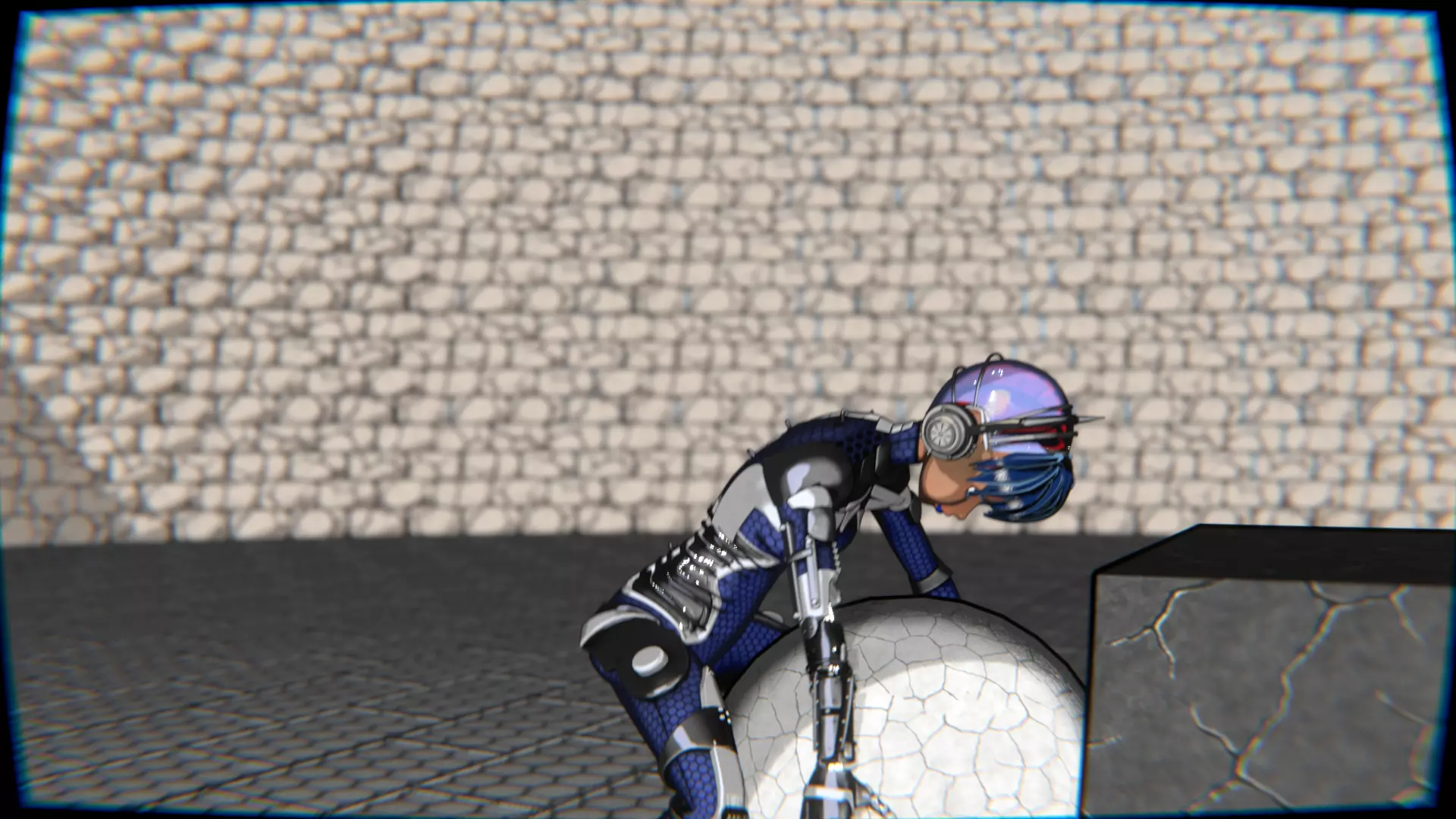 Cyberpunk Cat Ear Robotic Girl Animation Pack Low-poly 3D model_35