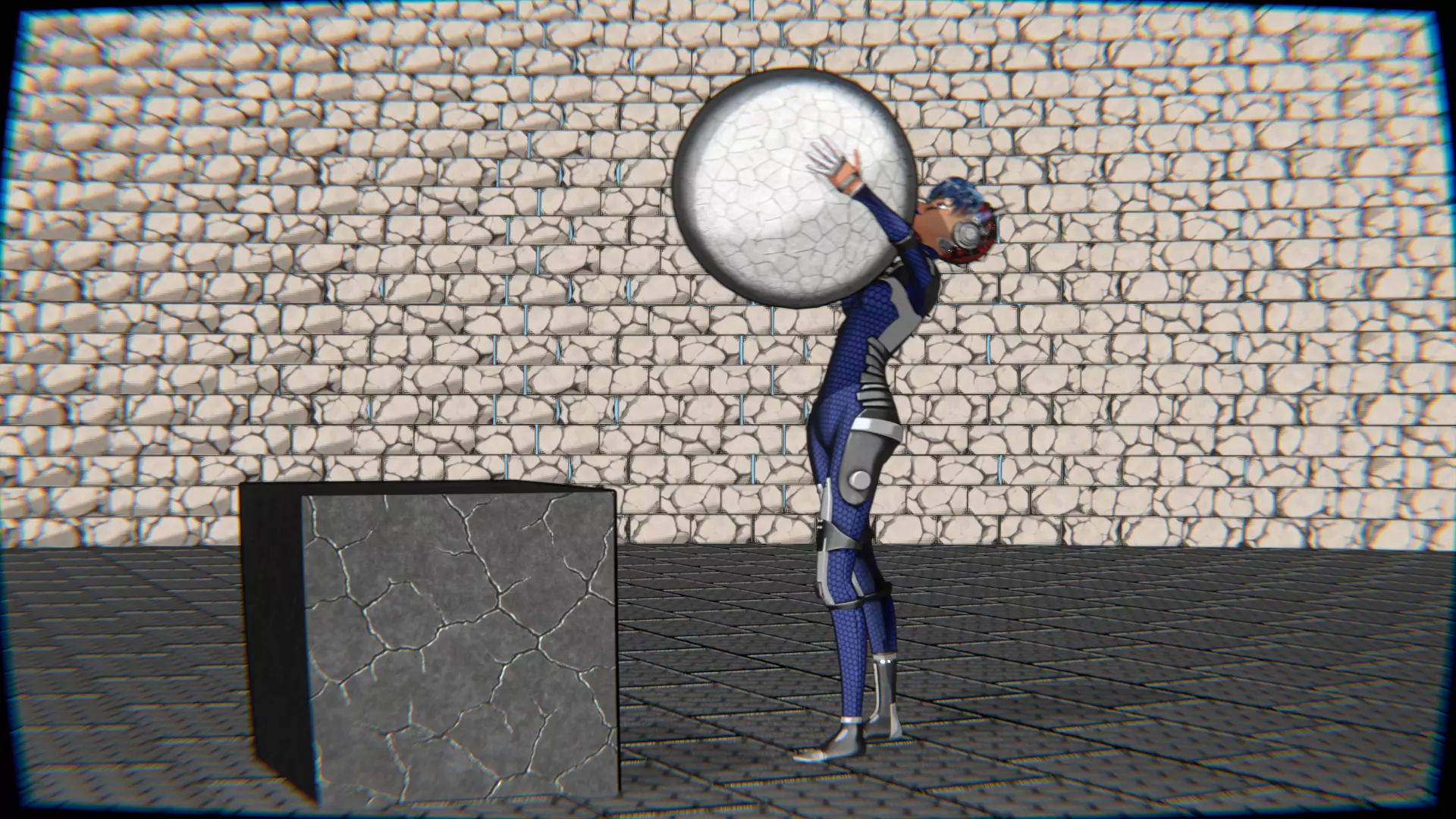 Cyberpunk Cat Ear Robotic Girl Animation Pack Low-poly 3D model_42