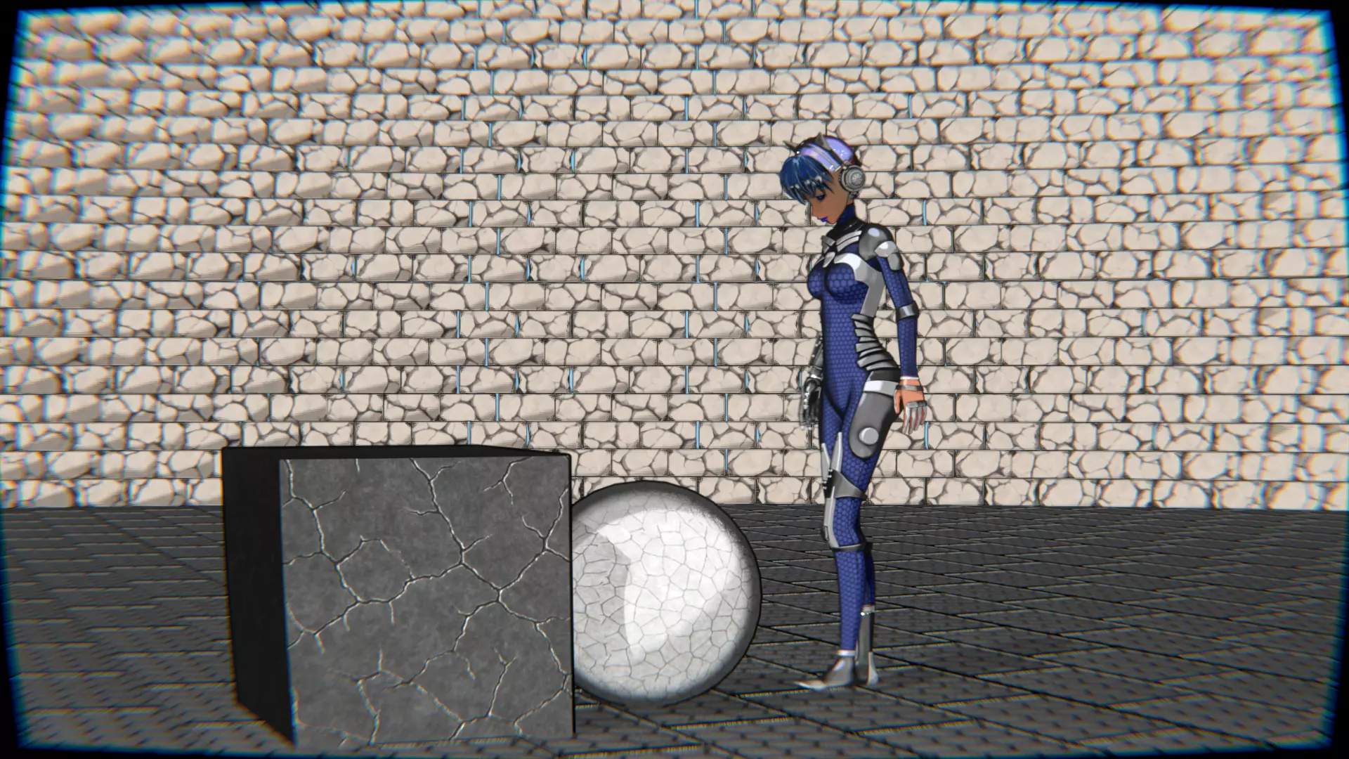 Cyberpunk Cat Ear Robotic Girl Animation Pack Low-poly 3D model_41