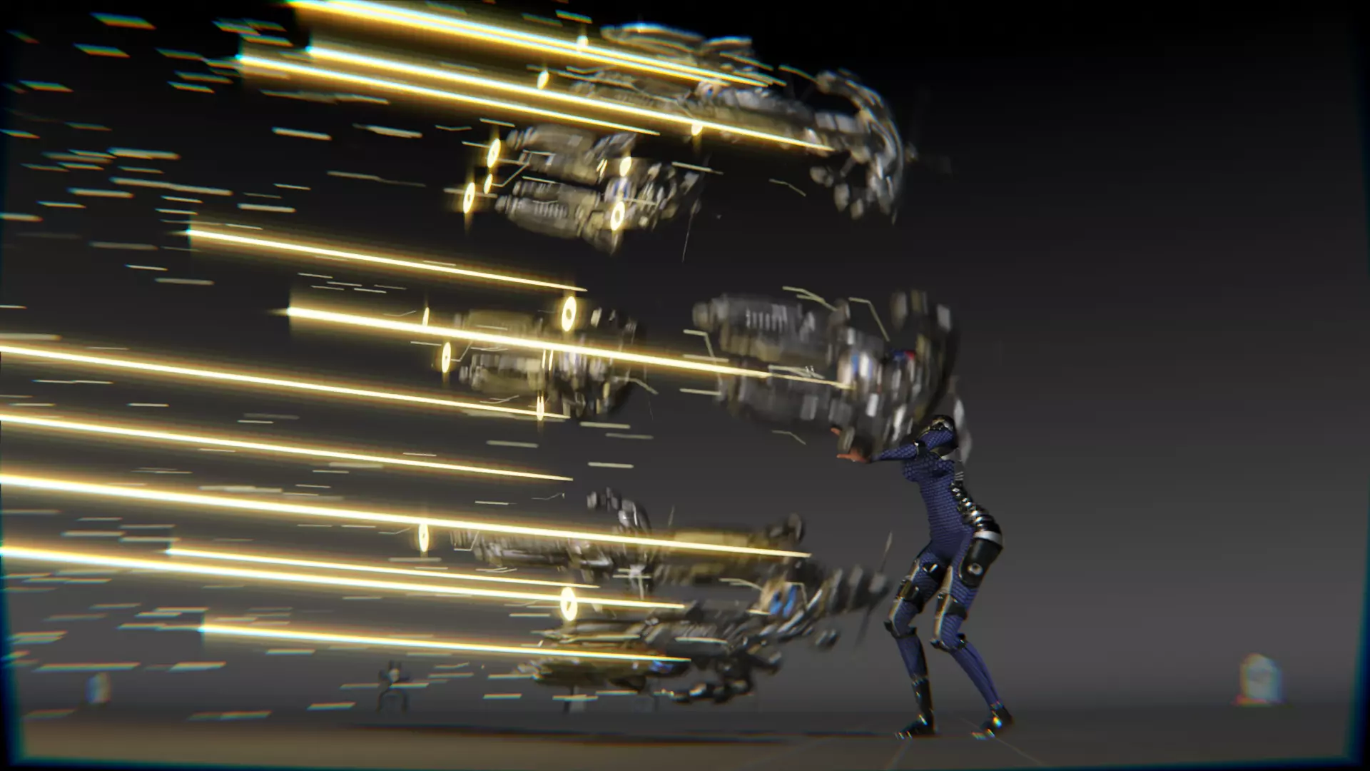 Cyberpunk Cat Ear Robotic Girl Animation Pack Low-poly 3D model_61