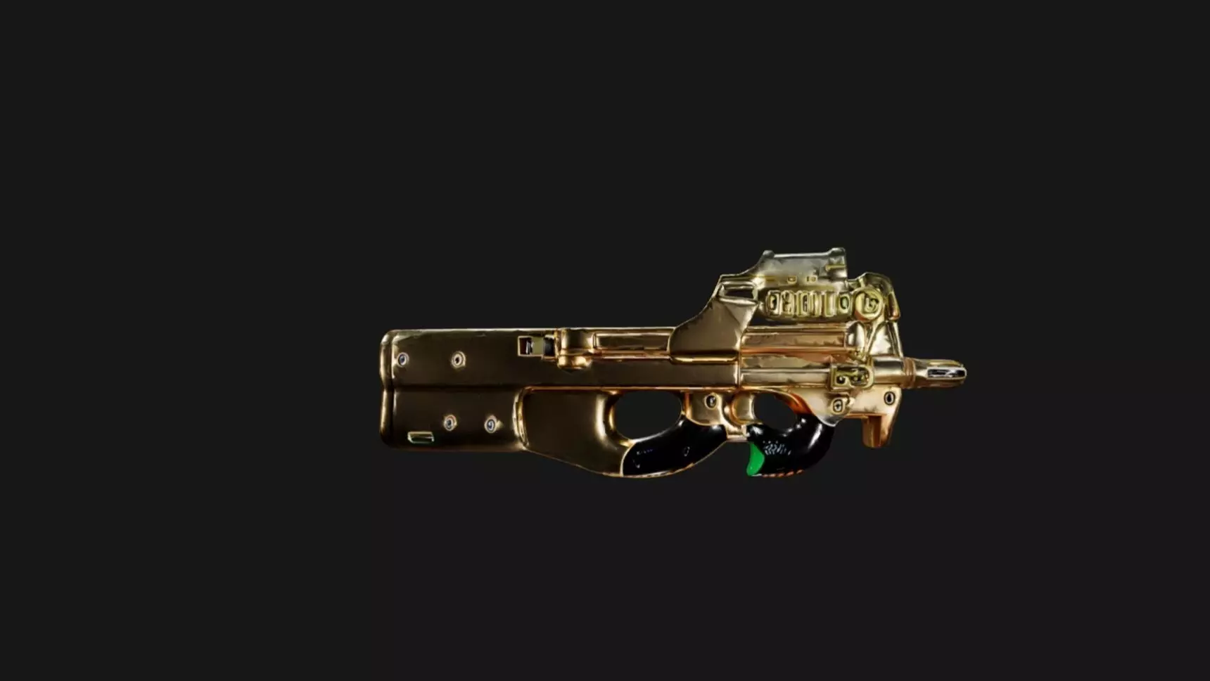 Assault rifle gold 3D model_0