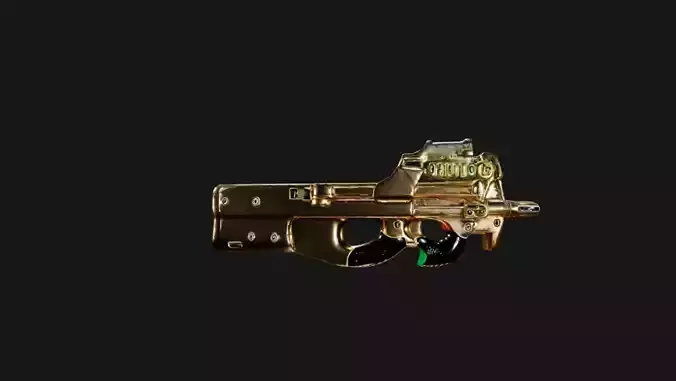 Assault rifle gold 3D model