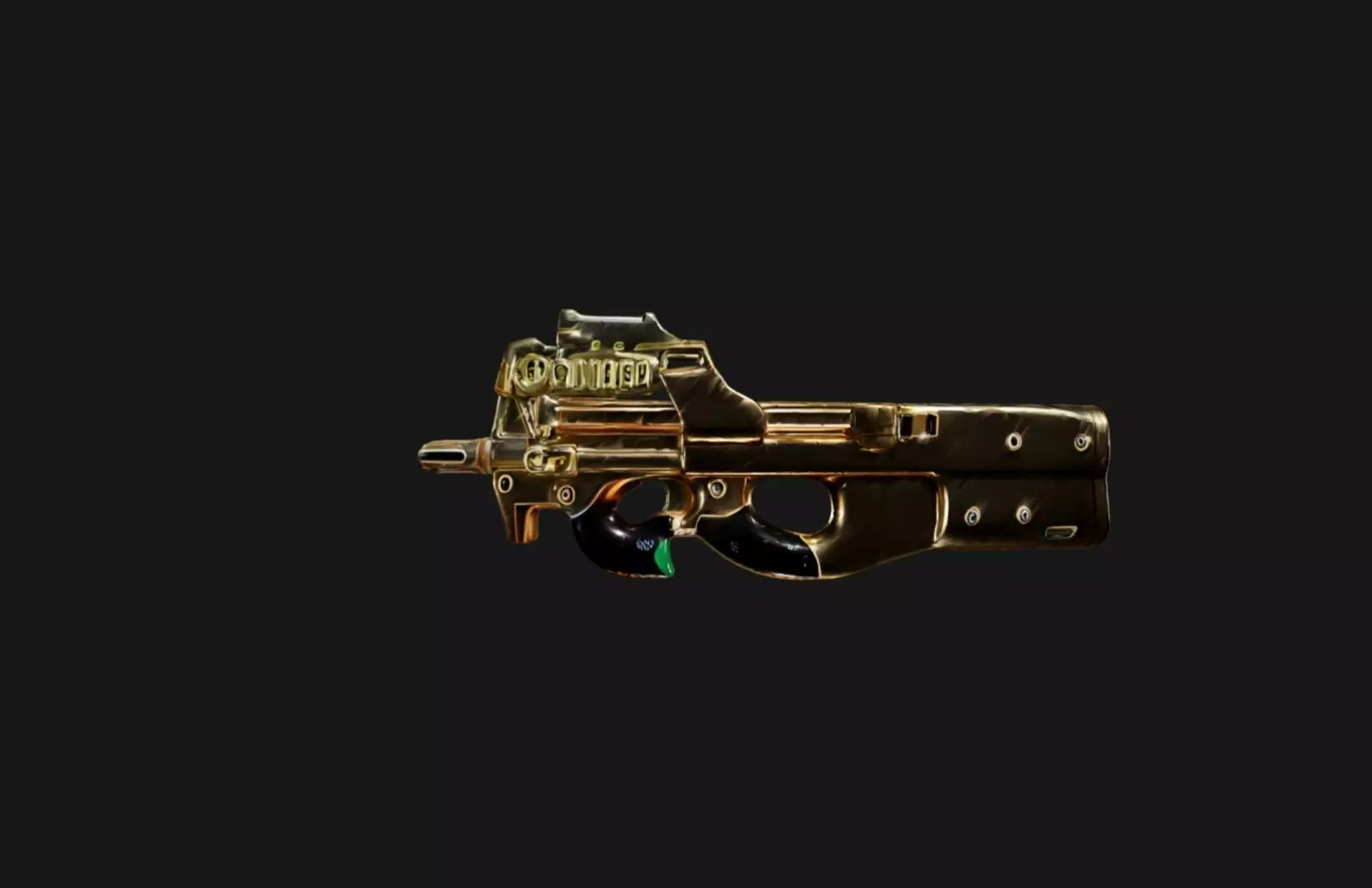 Assault rifle gold 3D model_1