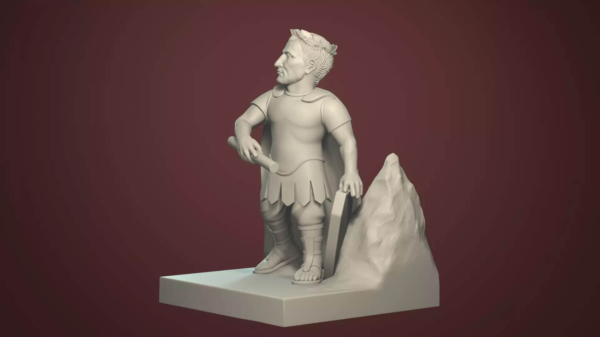 Gaius Julius Caesar Stylized Printable Figurine 3D print model_2