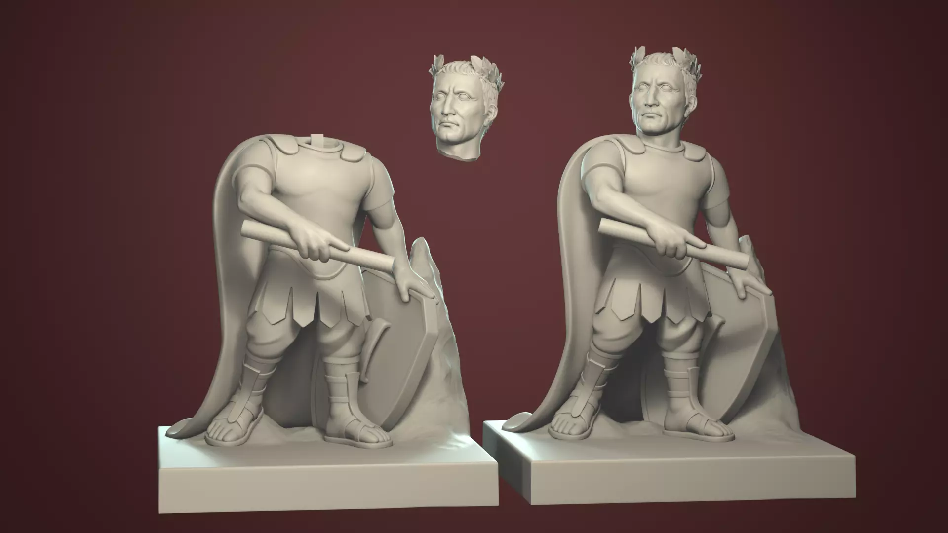 Gaius Julius Caesar Stylized Printable Figurine 3D print model_16