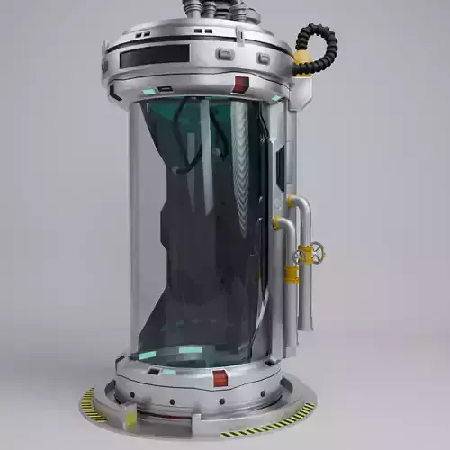 Sci Fi Cryo Containment Pod  Stasis Chamber  Game Ready 3D Asset