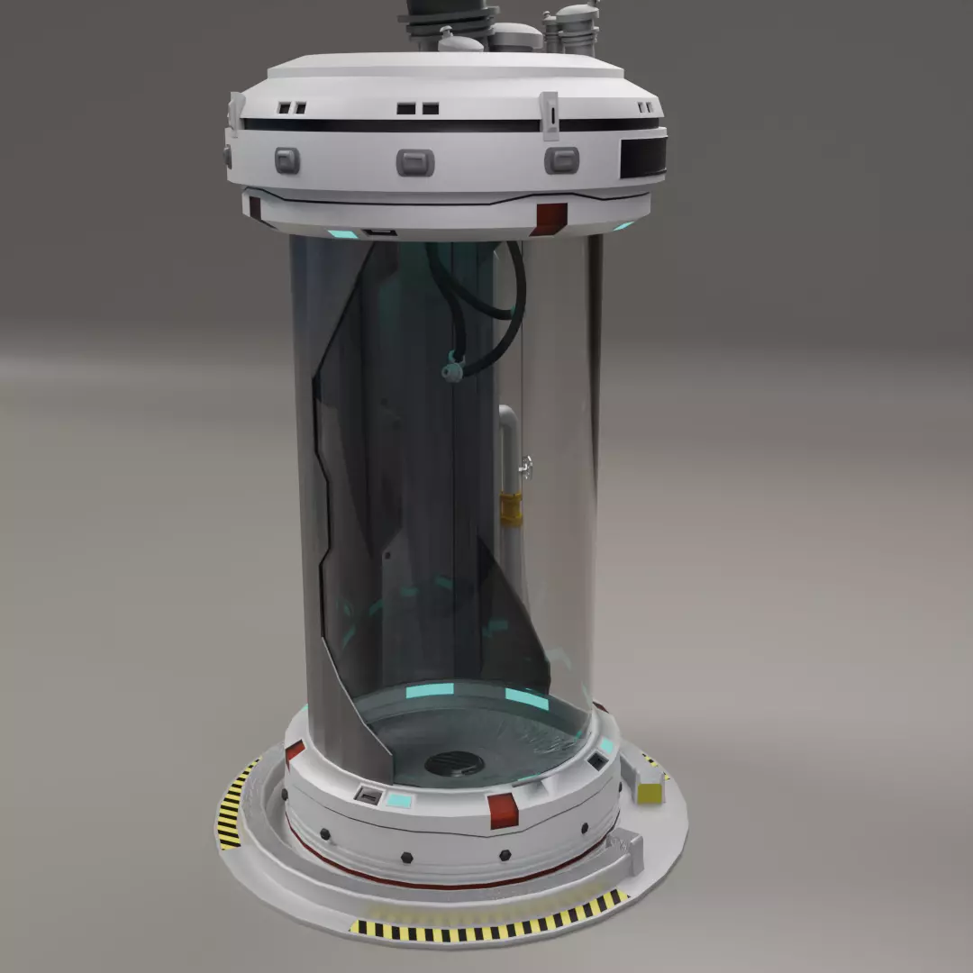 Sci Fi Cryo Containment Pod Stasis Chamber Game Ready 3D Asset 3D model_7