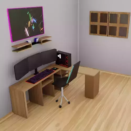 Gaming room set 3d 3D model