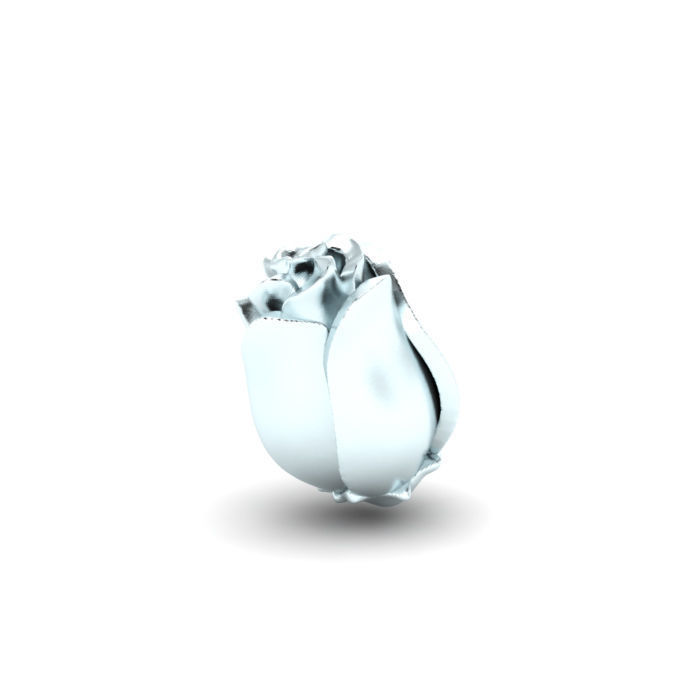 Folded rose flower 3D print model_4