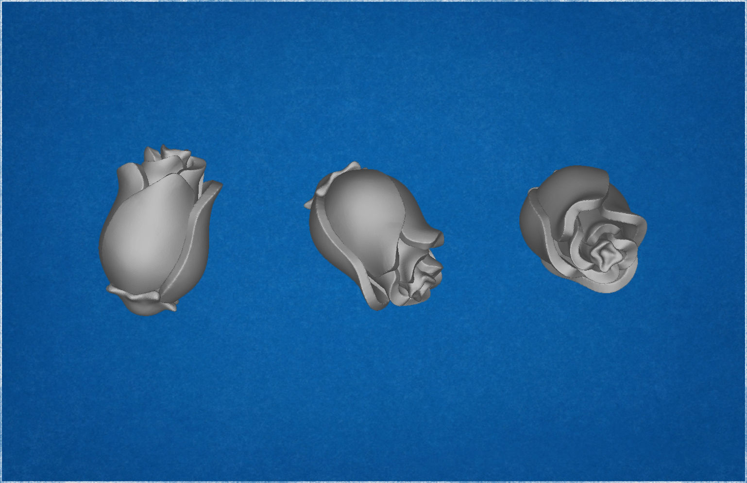 Folded rose flower 3D print model_6
