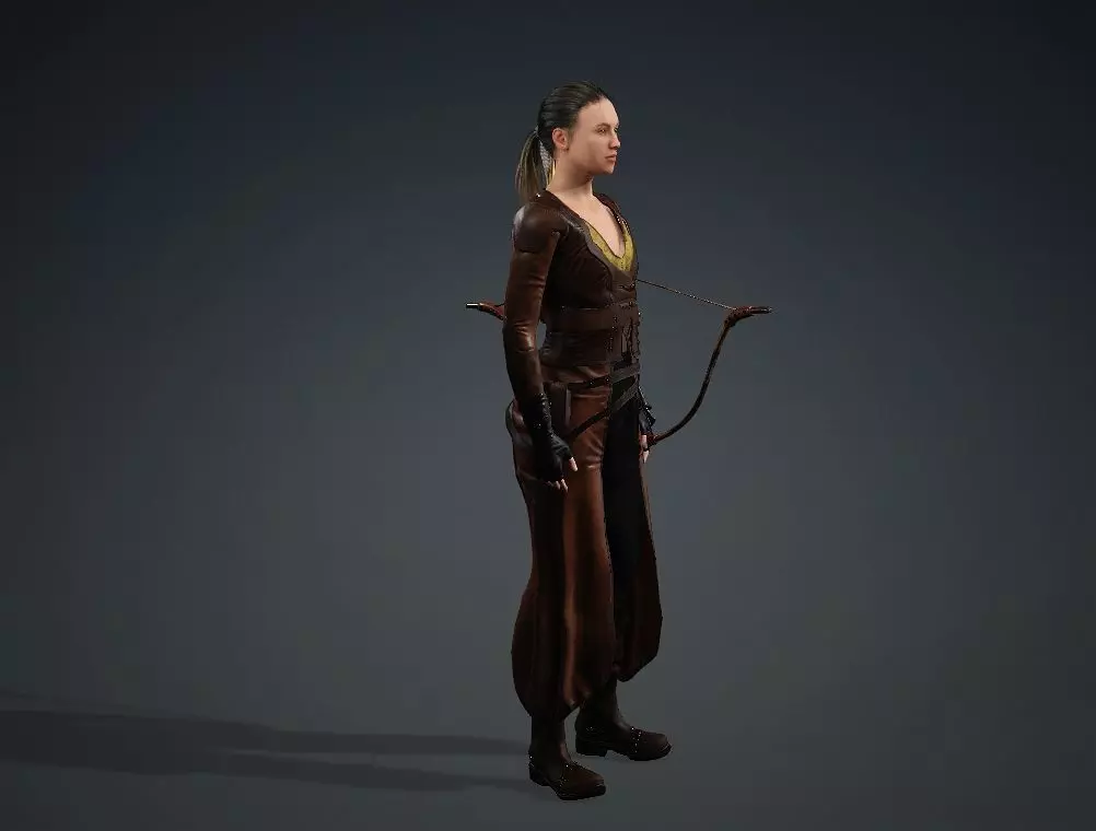 she is an archer 3D model_2