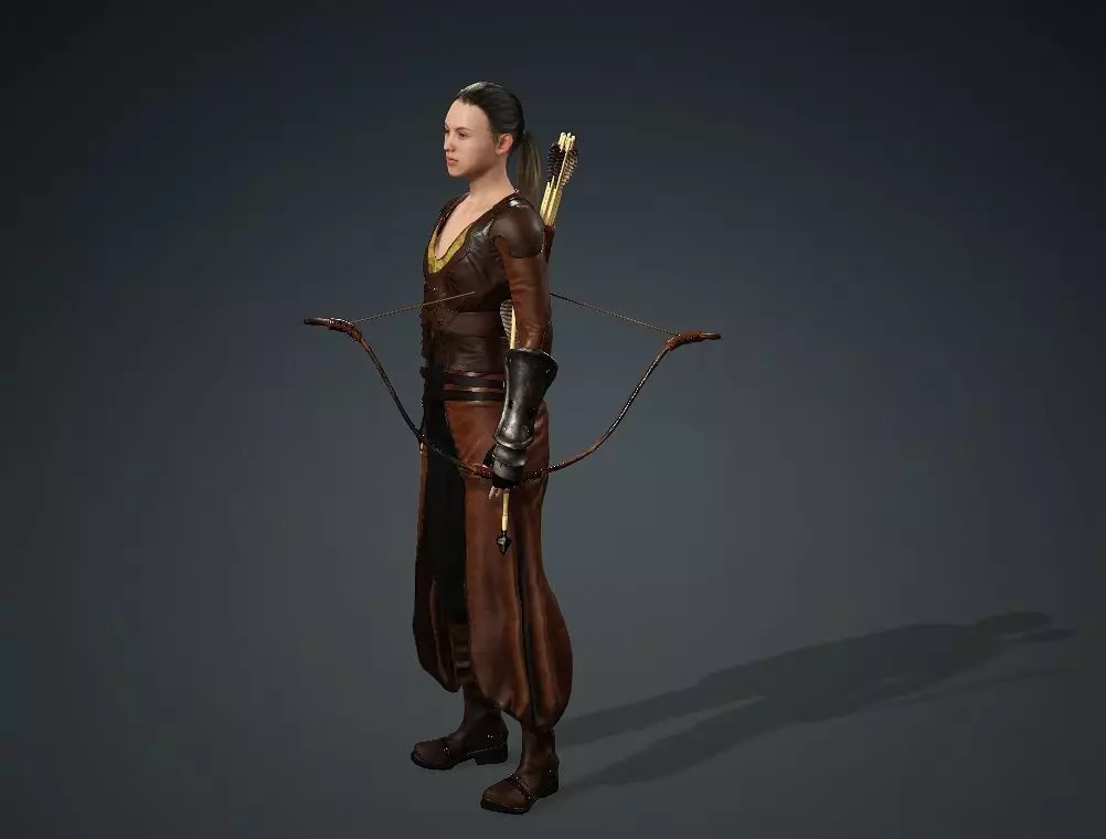 she is an archer 3D model_0
