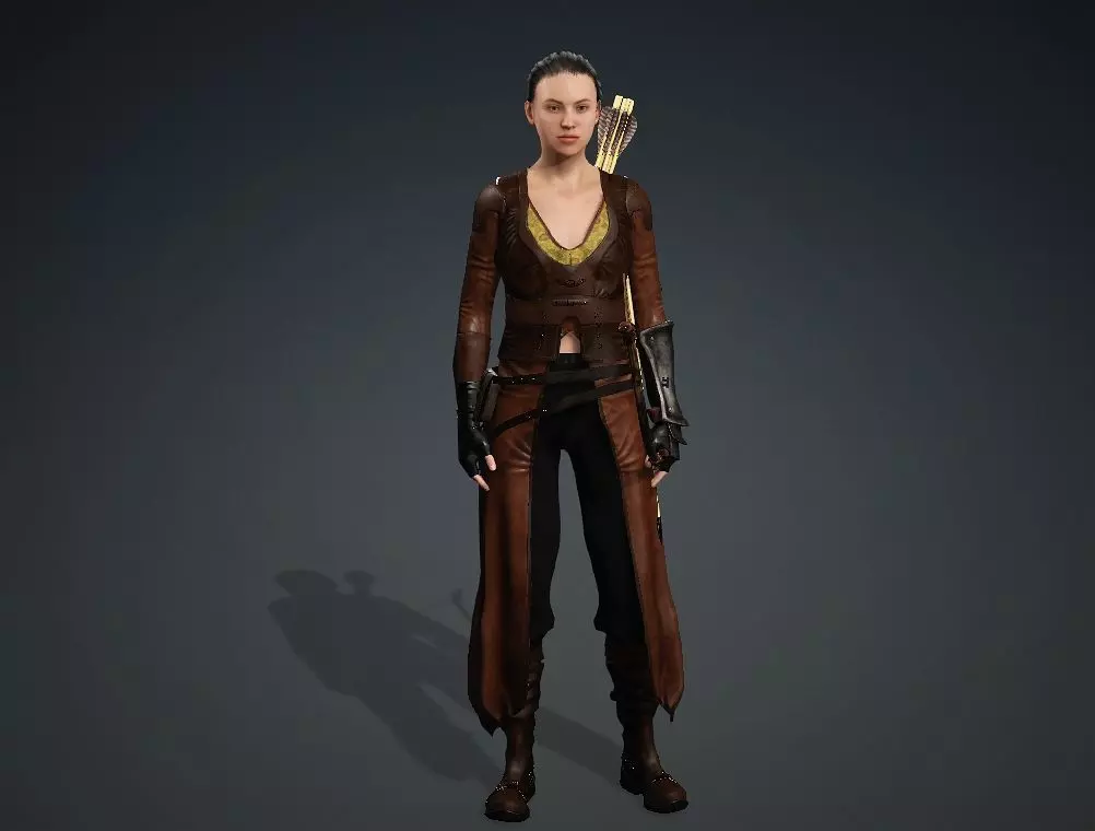 she is an archer 3D model_1