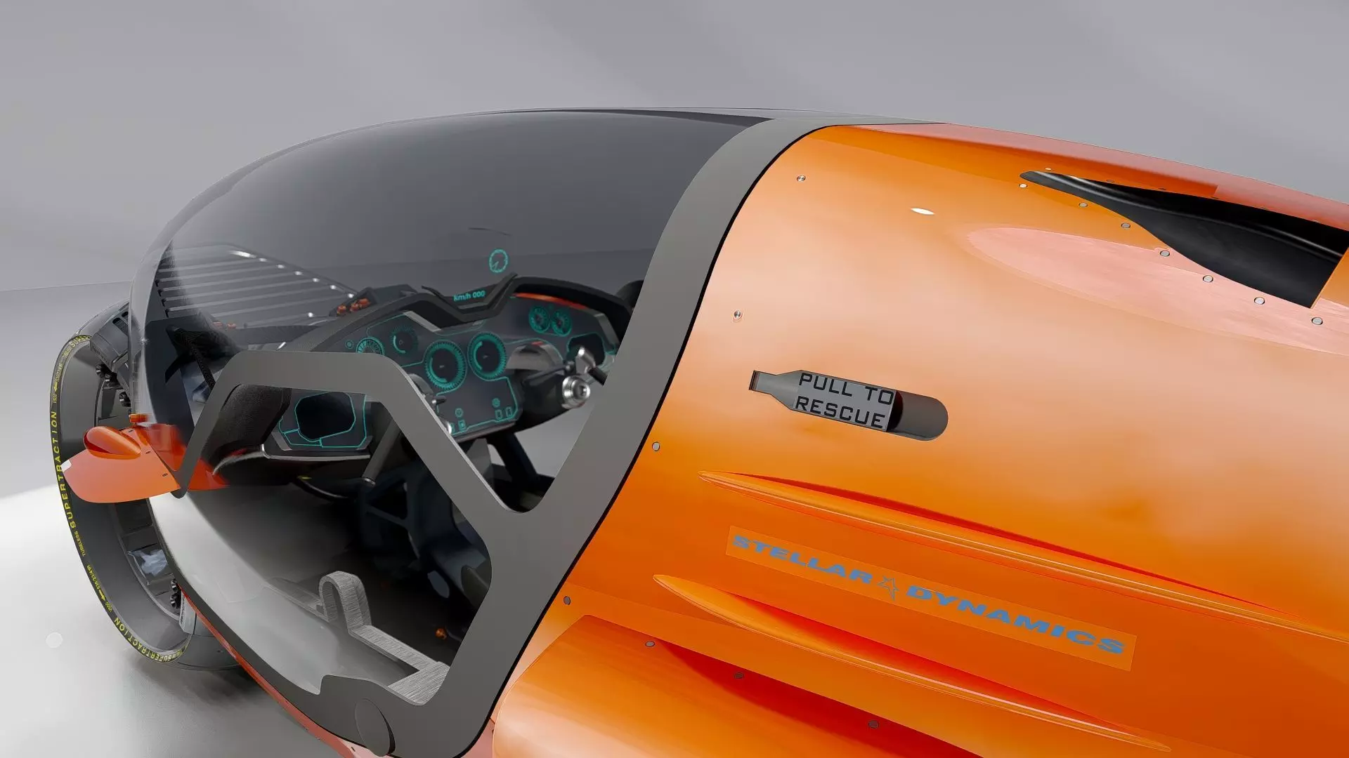 Sci-Fi Futuristic Motorcycle  Cyberpunk Hover Bike 3D model_2