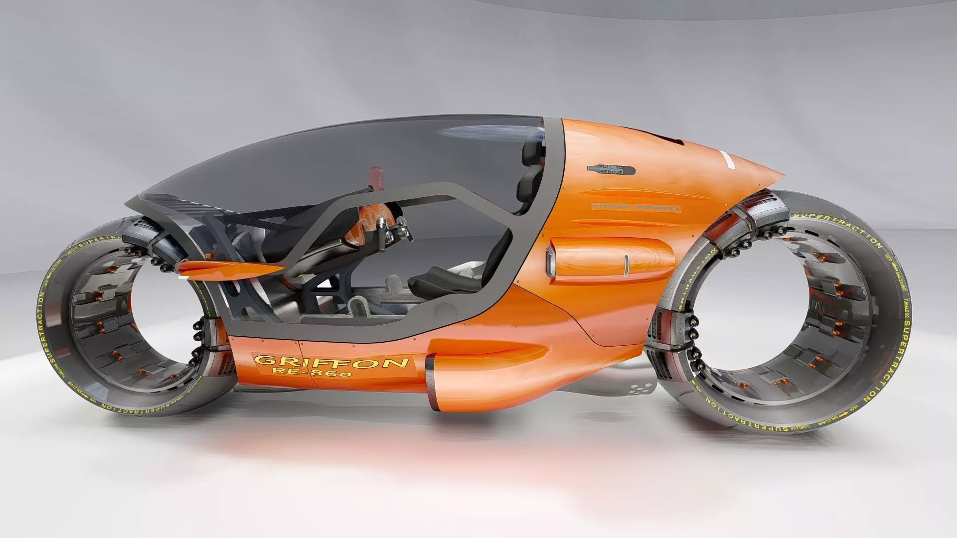 Sci-Fi Futuristic Motorcycle  Cyberpunk Hover Bike 3D model_4