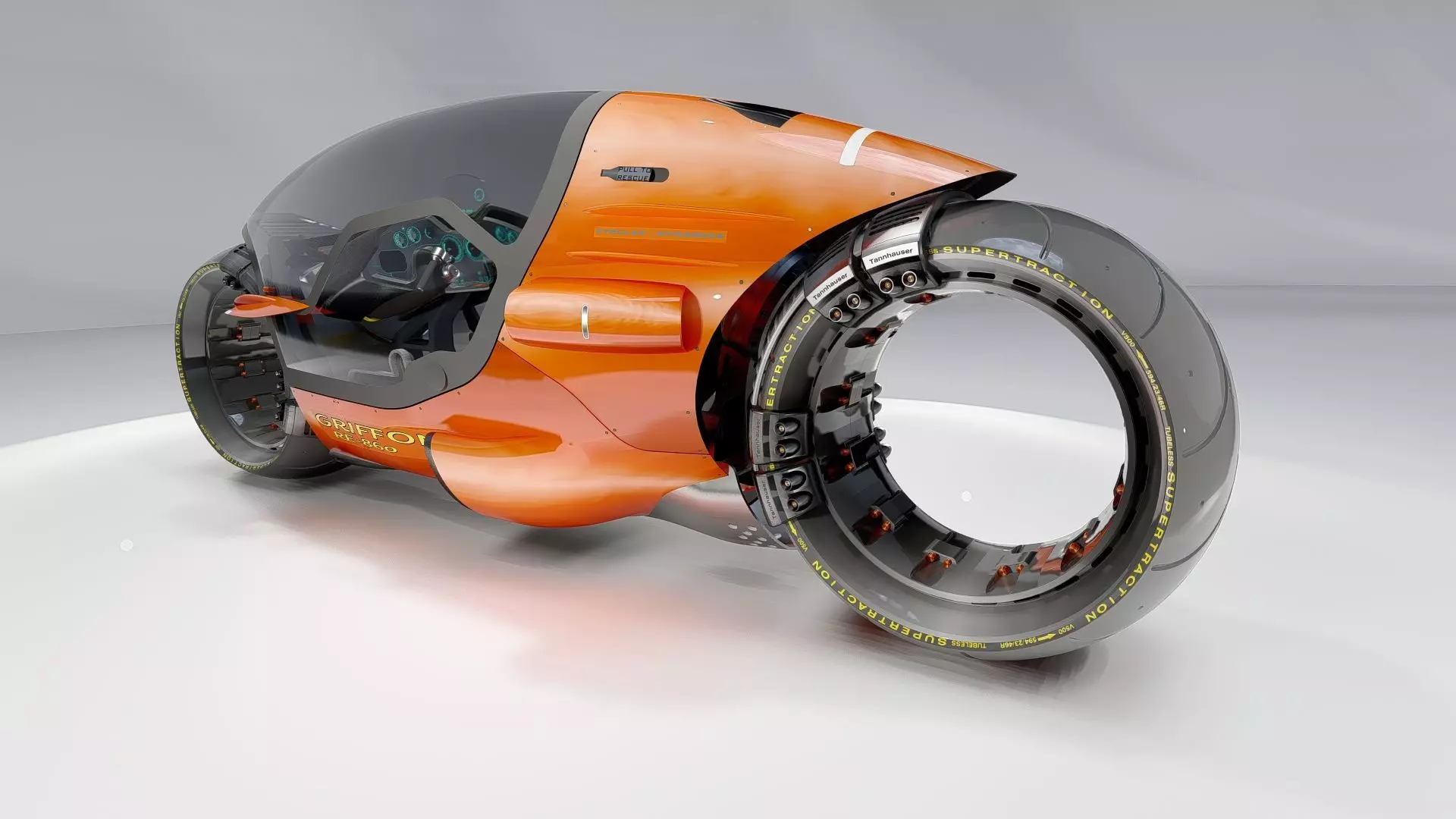 Sci-Fi Futuristic Motorcycle  Cyberpunk Hover Bike 3D model_3