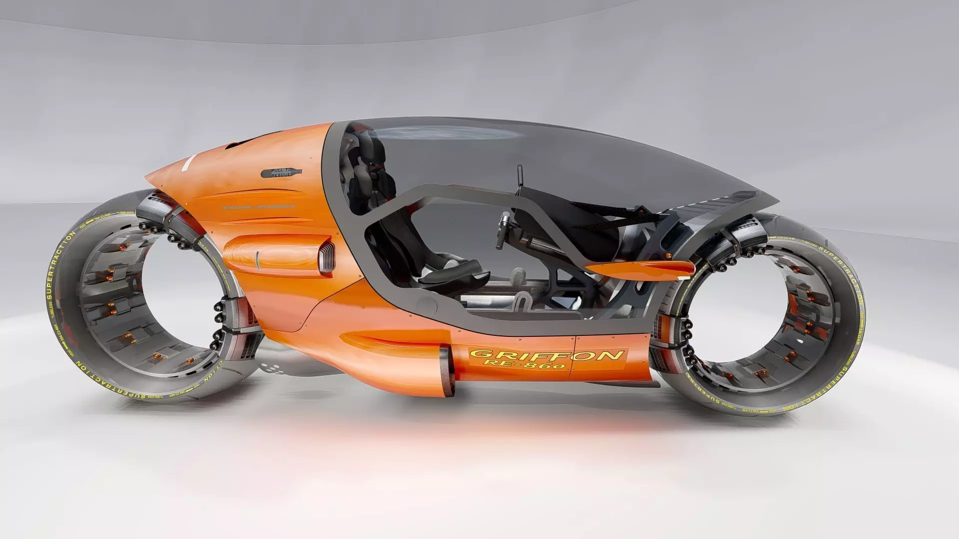 Sci-Fi Futuristic Motorcycle  Cyberpunk Hover Bike 3D model_5