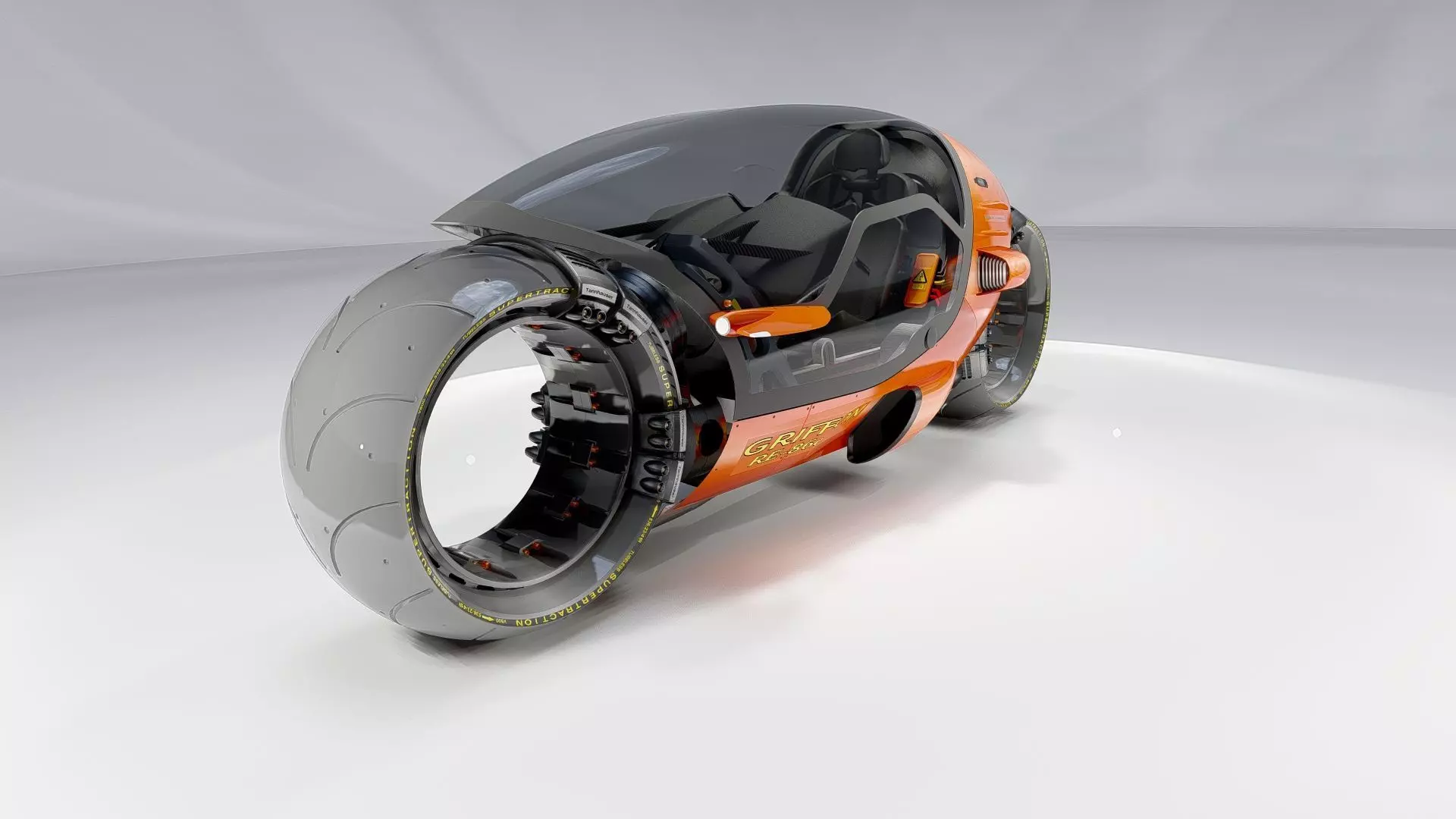 Sci-Fi Futuristic Motorcycle  Cyberpunk Hover Bike 3D model_8