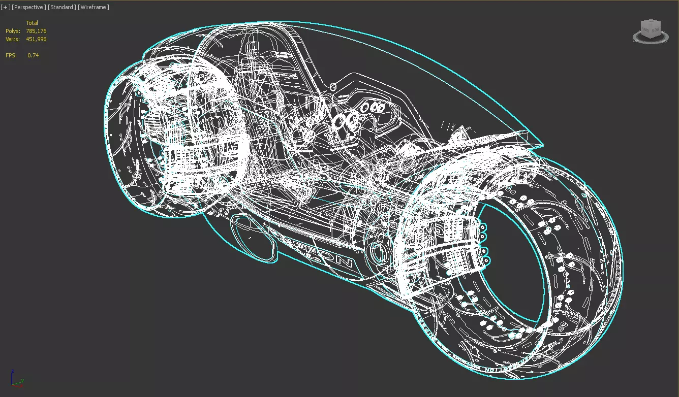 Sci-Fi Futuristic Motorcycle  Cyberpunk Hover Bike 3D model_12
