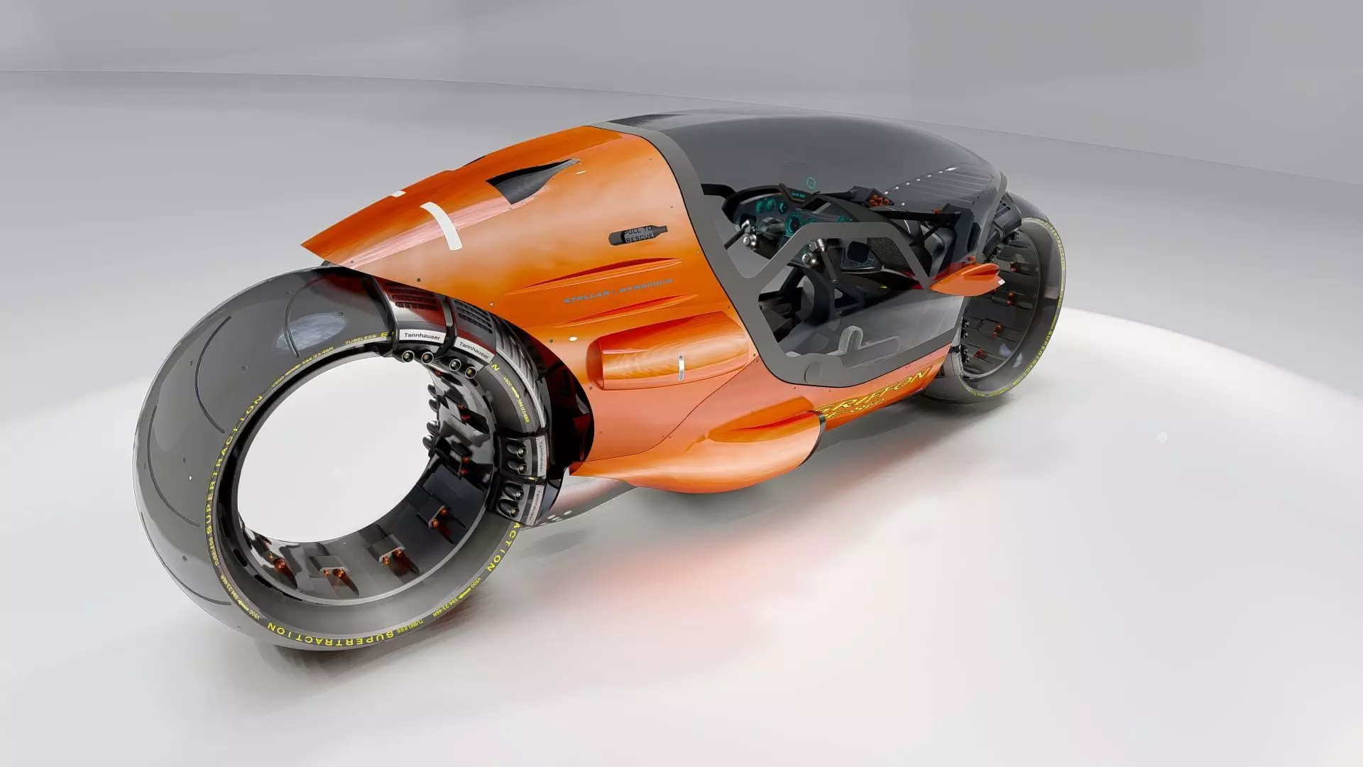 Sci-Fi Futuristic Motorcycle  Cyberpunk Hover Bike 3D model_1