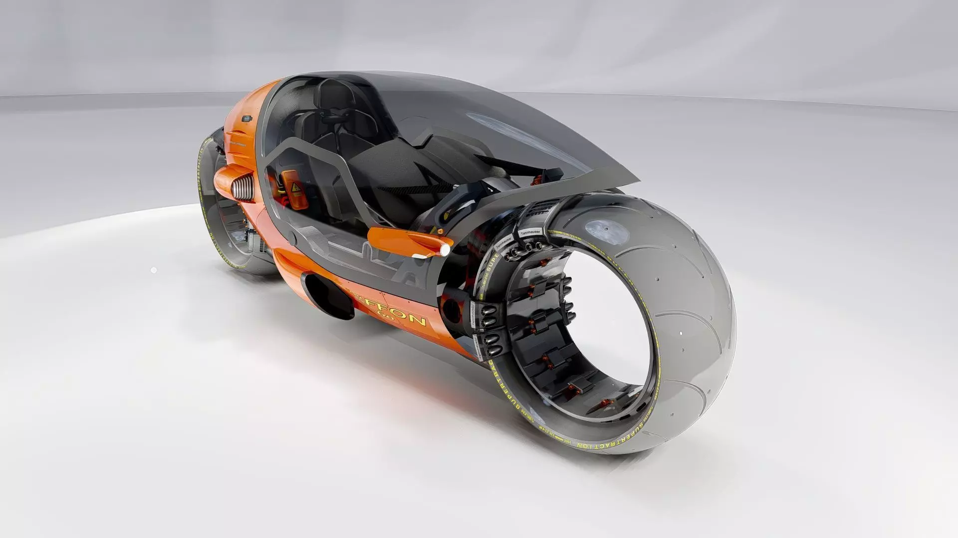 Sci-Fi Futuristic Motorcycle  Cyberpunk Hover Bike 3D model_10