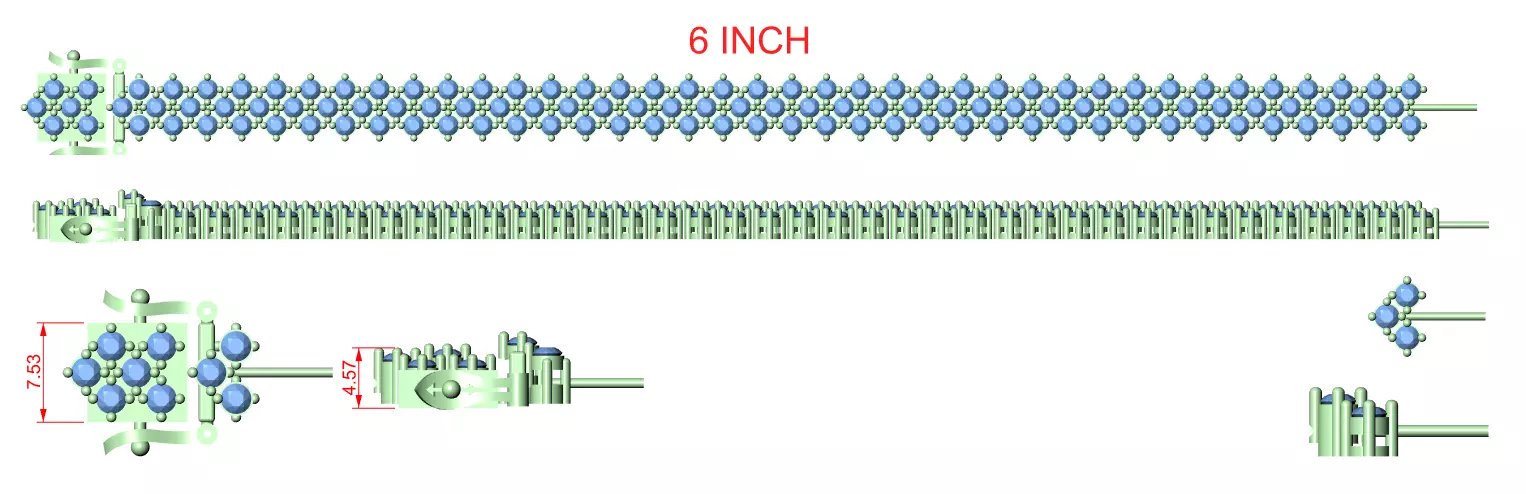 Tennis Bracelet 3dm stl renders Animation video details  3D print model_12